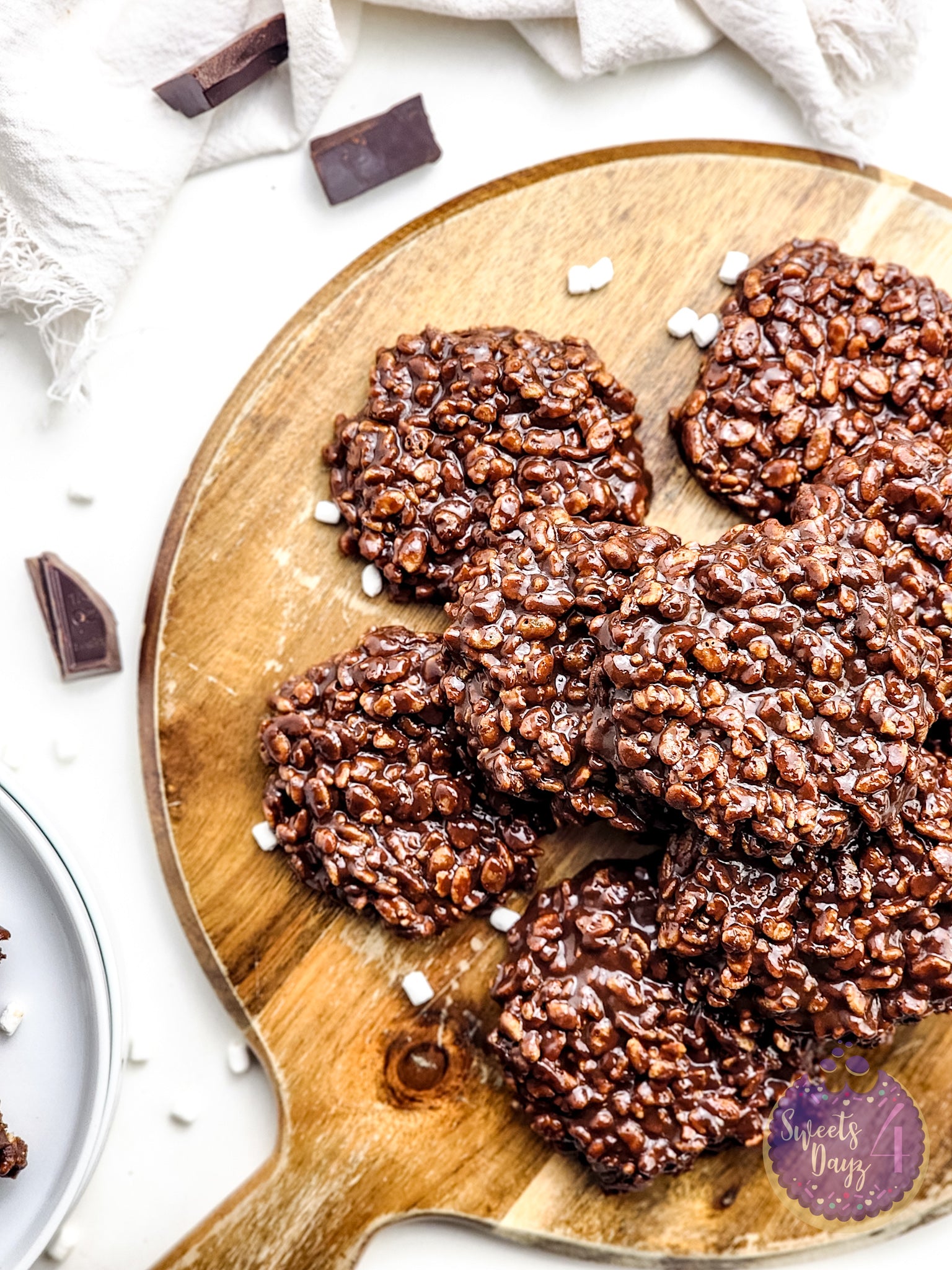 Homemade Star Crunch Cookies on White