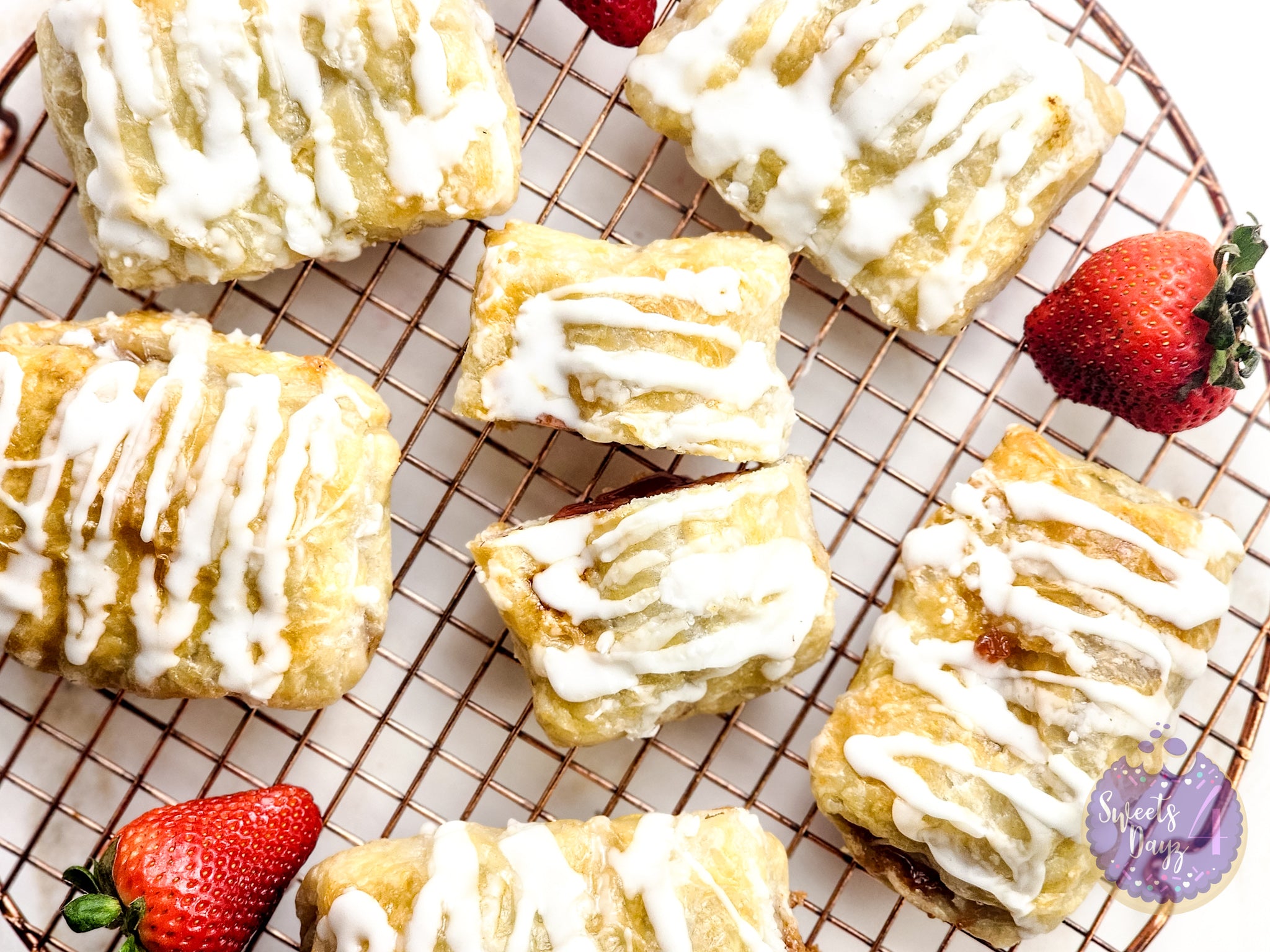 Homemade Toaster Strudels on Gold Marble