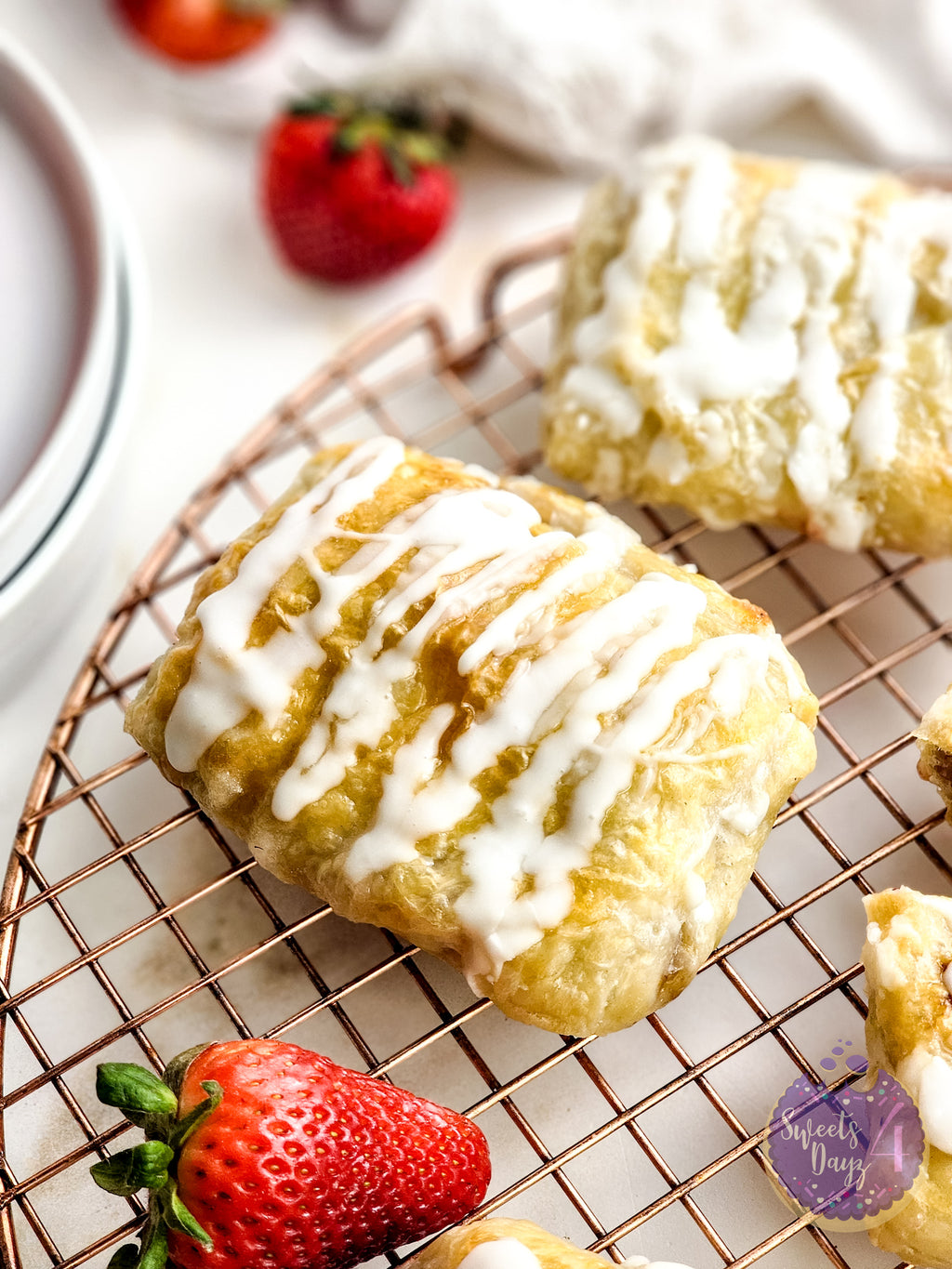 Homemade Toaster Strudels on Gold Marble