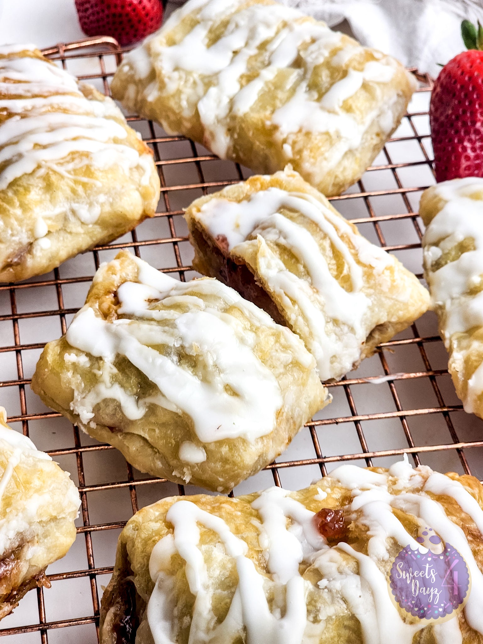 Homemade Toaster Strudels on Gold Marble