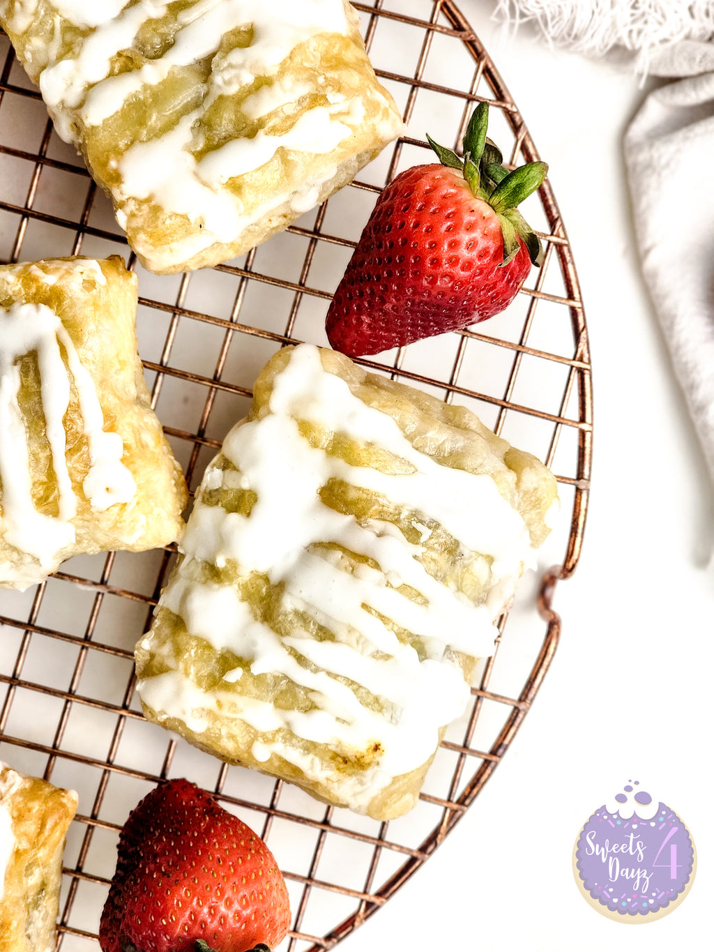 Homemade Toaster Strudels on Gold Marble