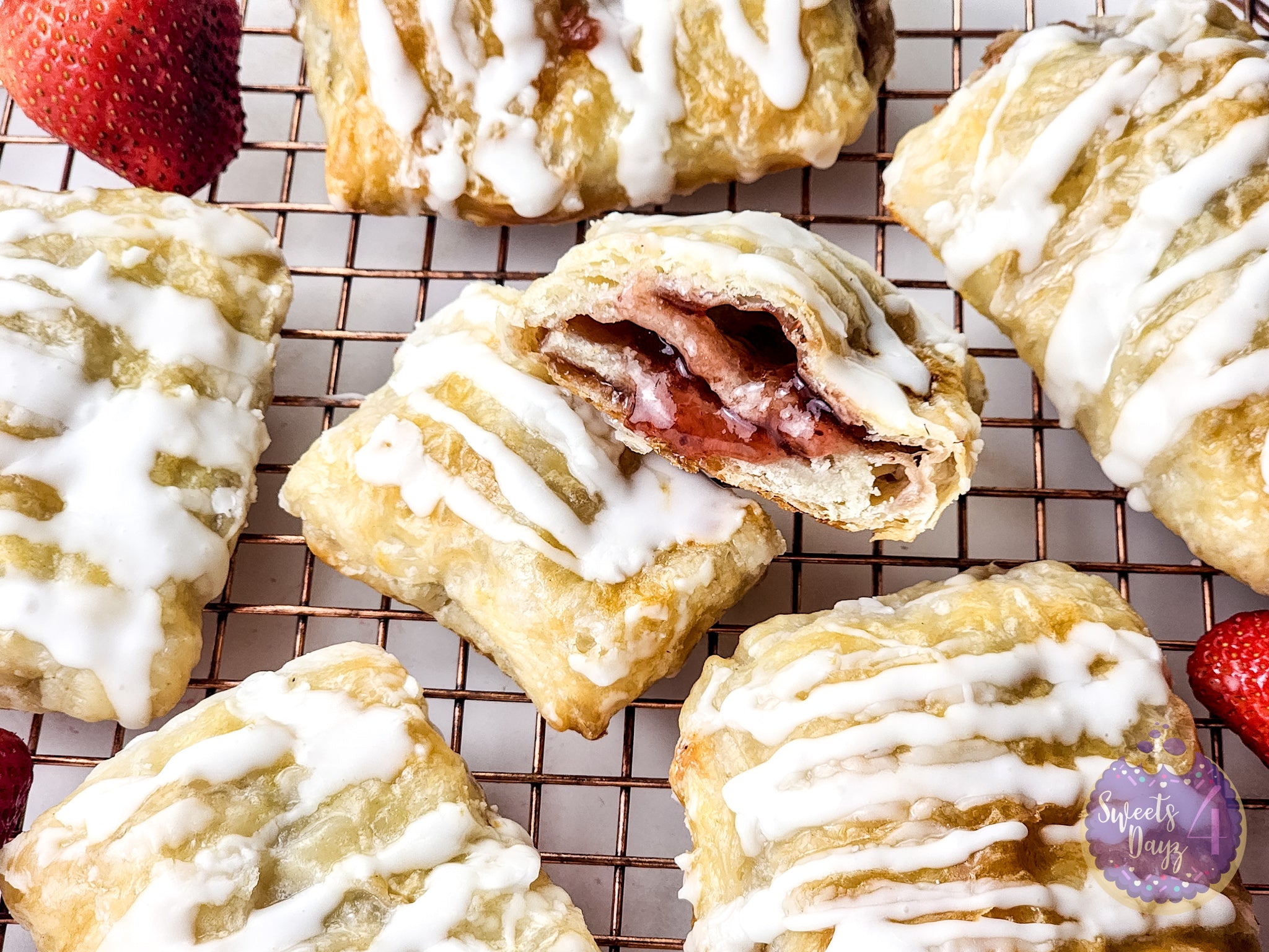 Homemade Toaster Strudels on Gold Marble