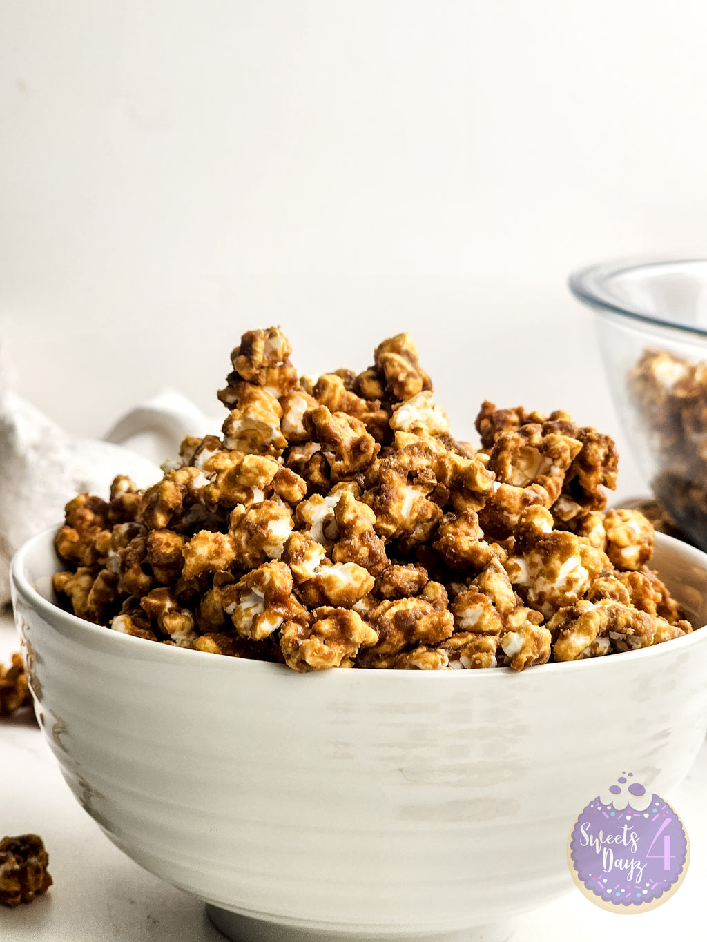 Homemade Caramel Popcorn on Marble