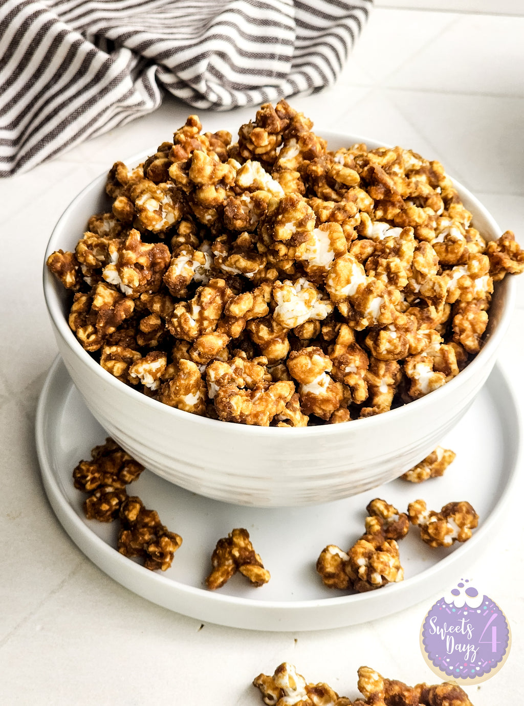 Homemade Caramel Popcorn on Rhombus