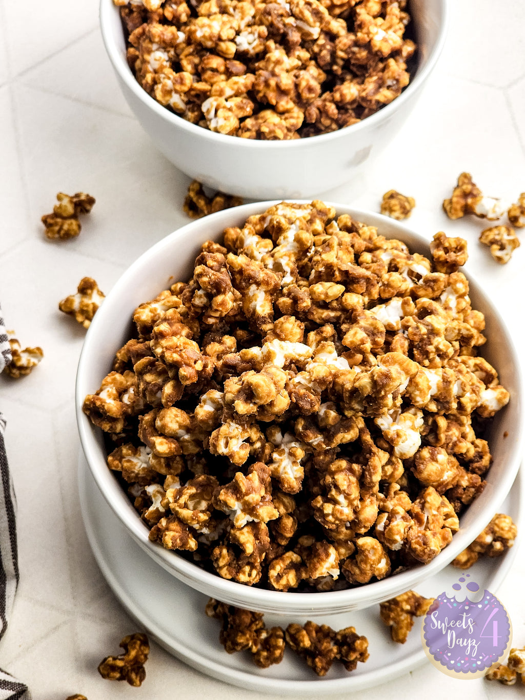 Homemade Caramel Popcorn on Rhombus
