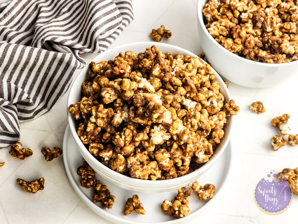 Homemade Caramel Popcorn on Rhombus