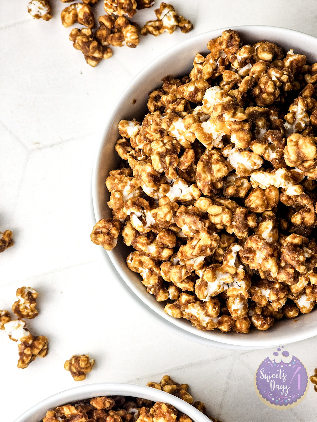 Homemade Caramel Popcorn on Rhombus