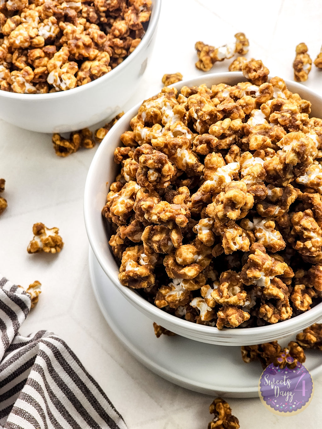 Homemade Caramel Popcorn on Rhombus