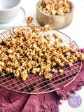 Homemade Caramel Popcorn on Gold Marble