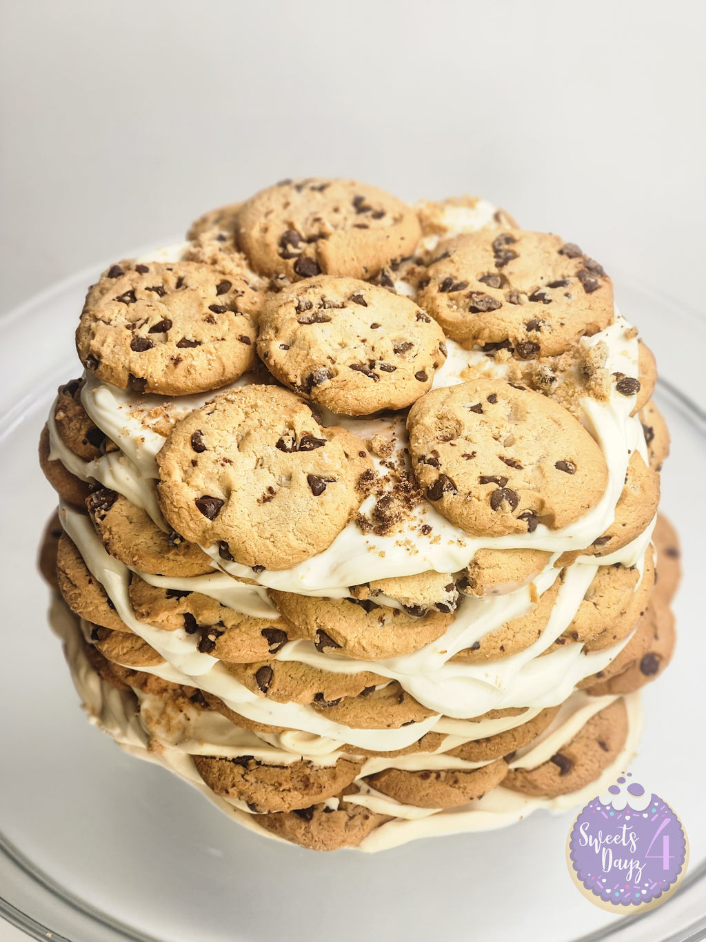 Milk n Cookies Ice Box Cake on White