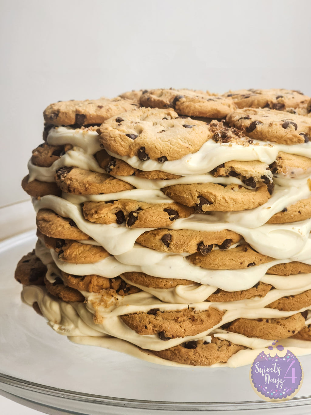 Milk n Cookies Ice Box Cake on White