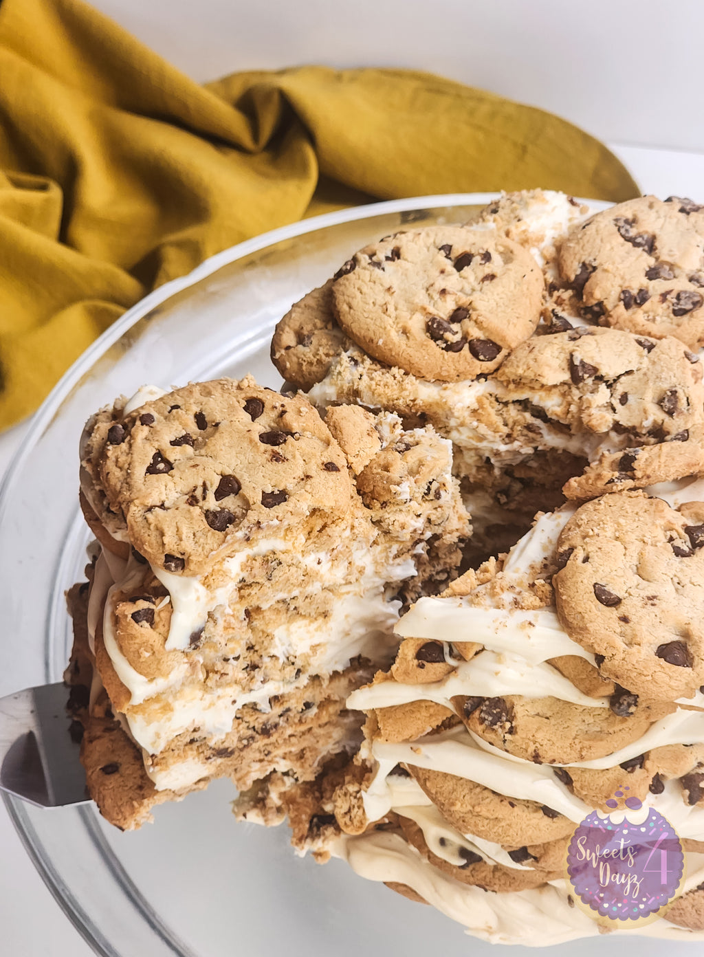 Milk n Cookies Ice Box Cake on White