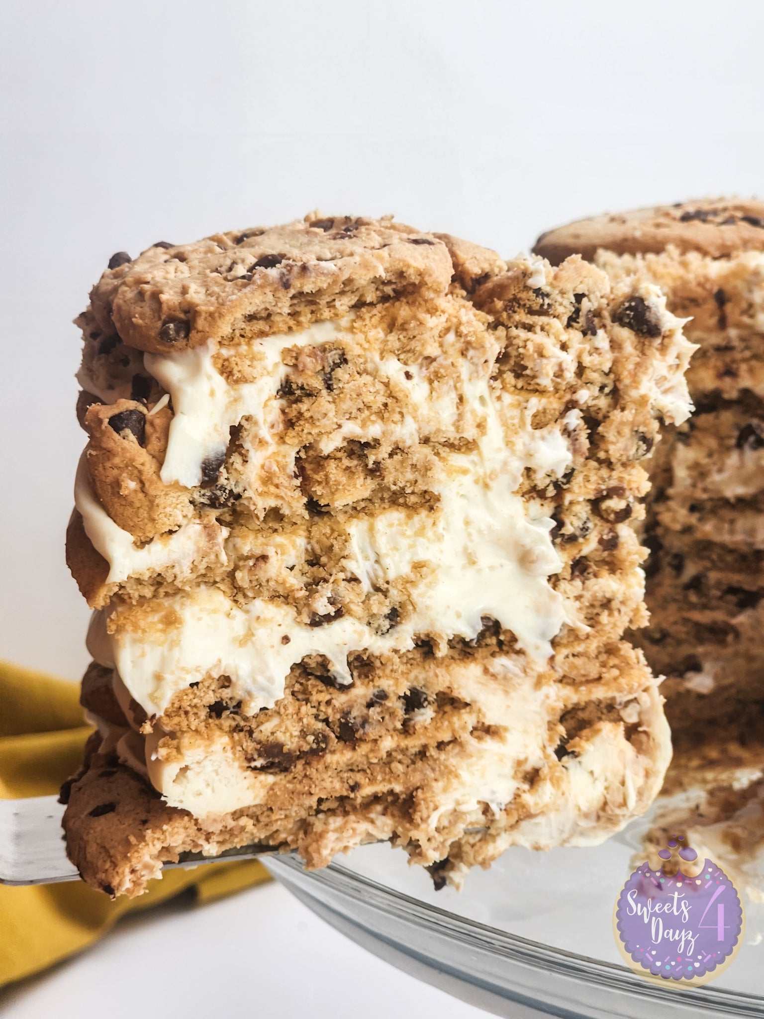 Milk n Cookies Ice Box Cake on White