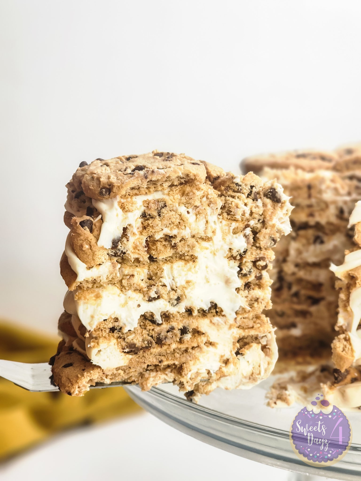 Milk n Cookies Ice Box Cake on White