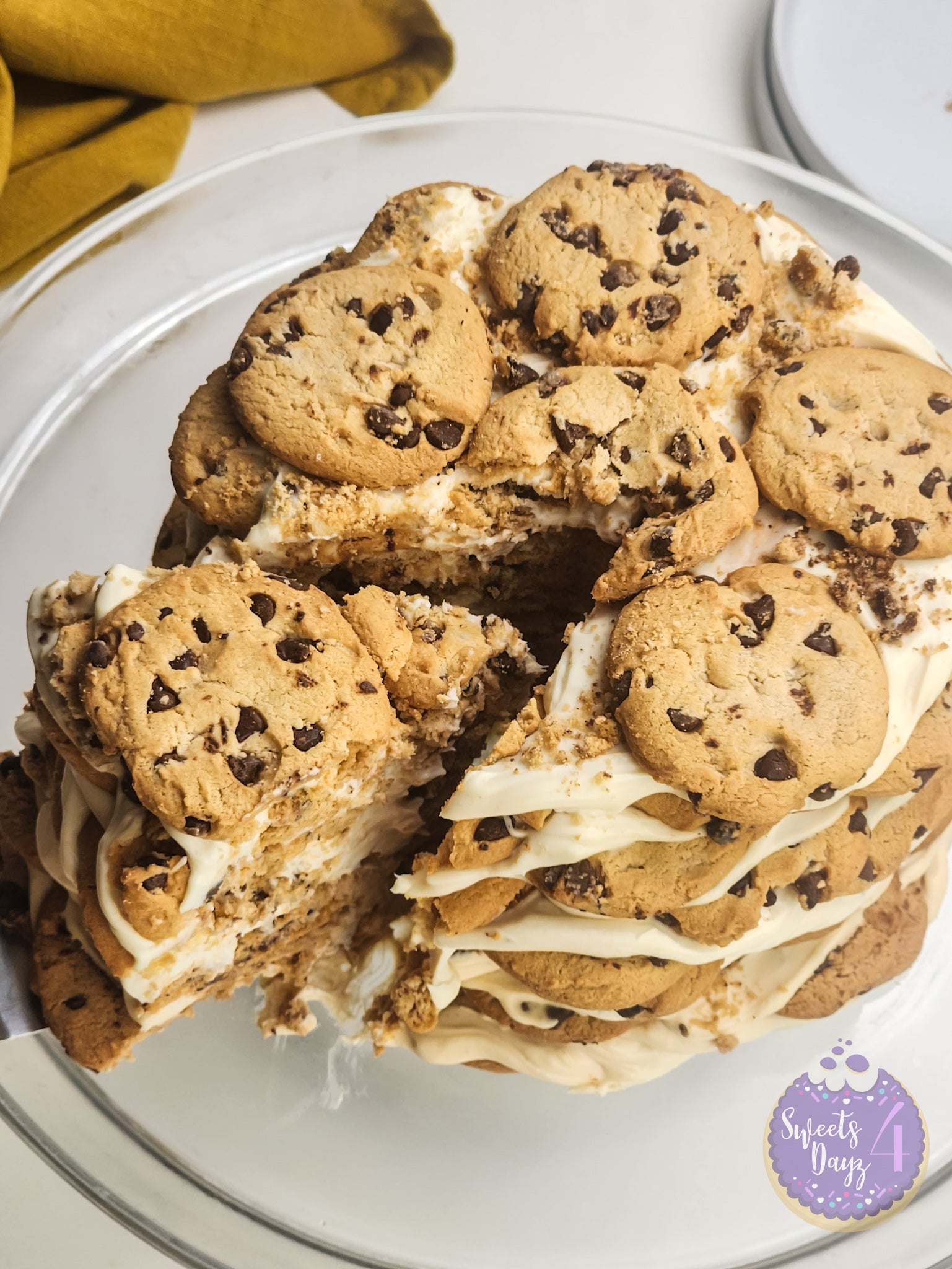 Milk n Cookies Ice Box Cake on White