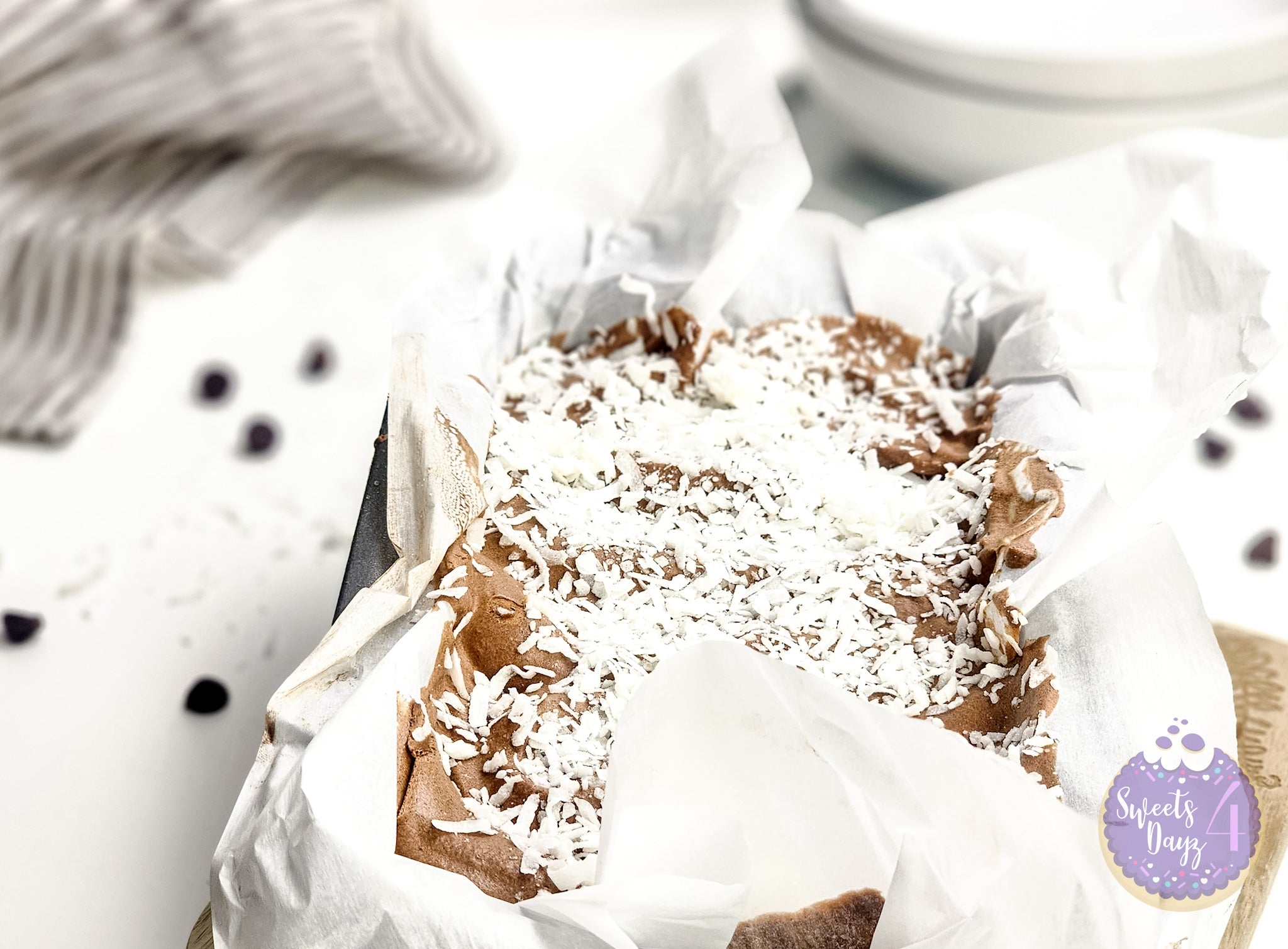 Chocolate Coconut Ice Cream on White