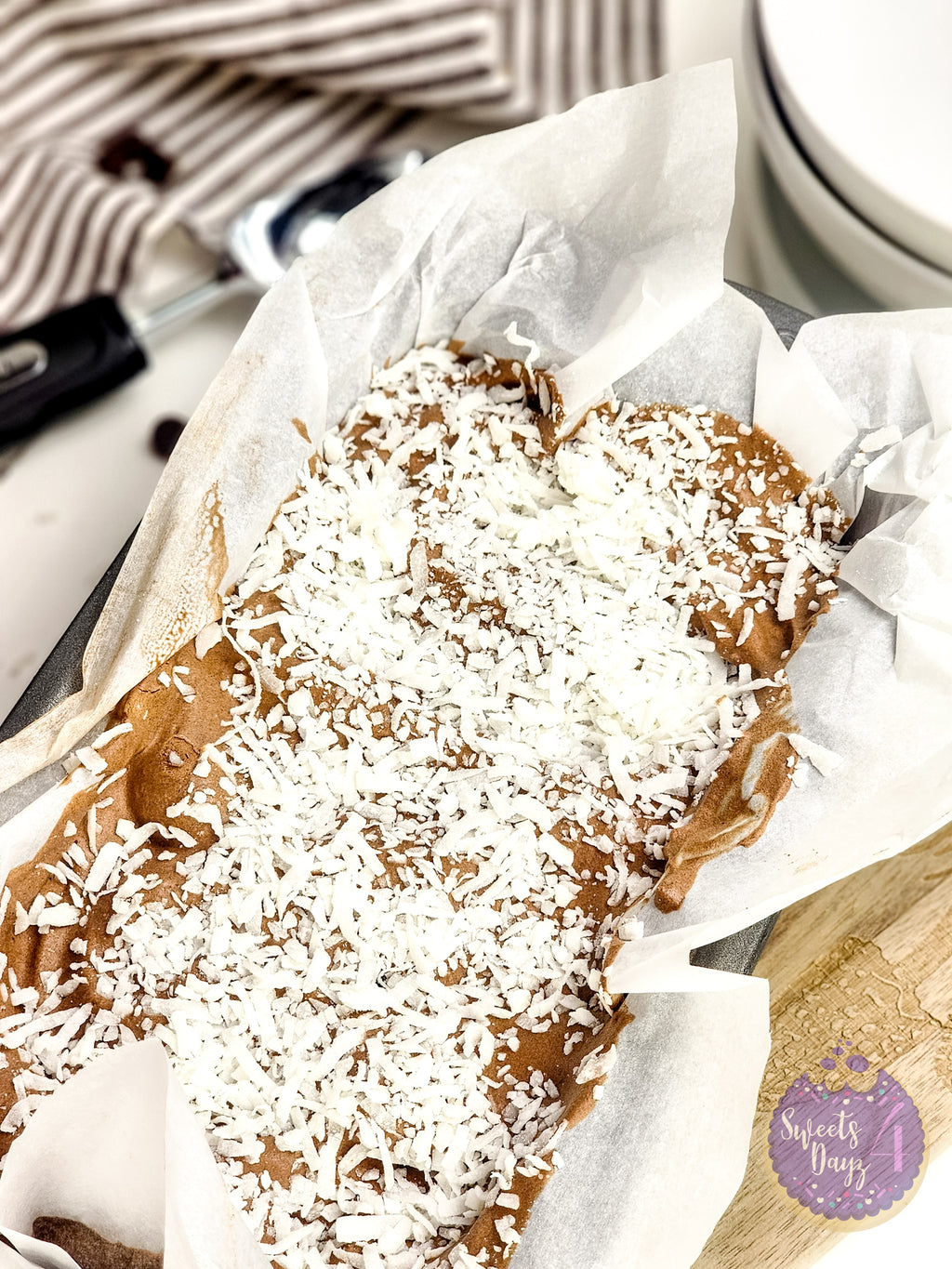 Chocolate Coconut Ice Cream on White