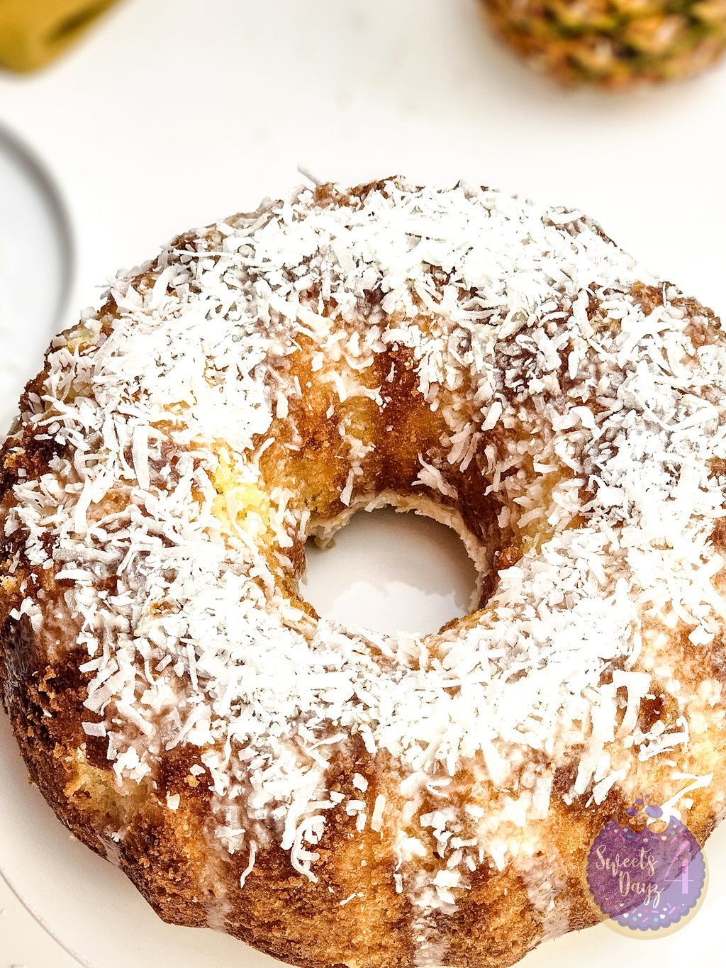 Coconut Pineapple Cake on White