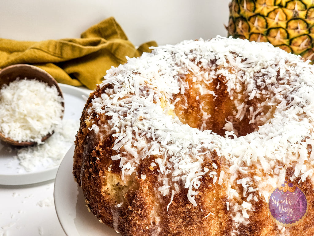 Coconut Pineapple Cake on White