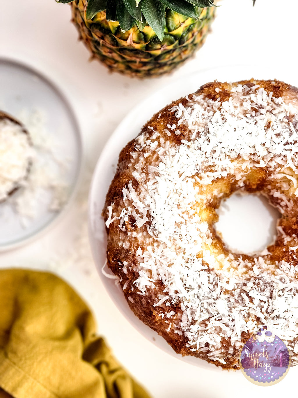 Coconut Pineapple Cake on White