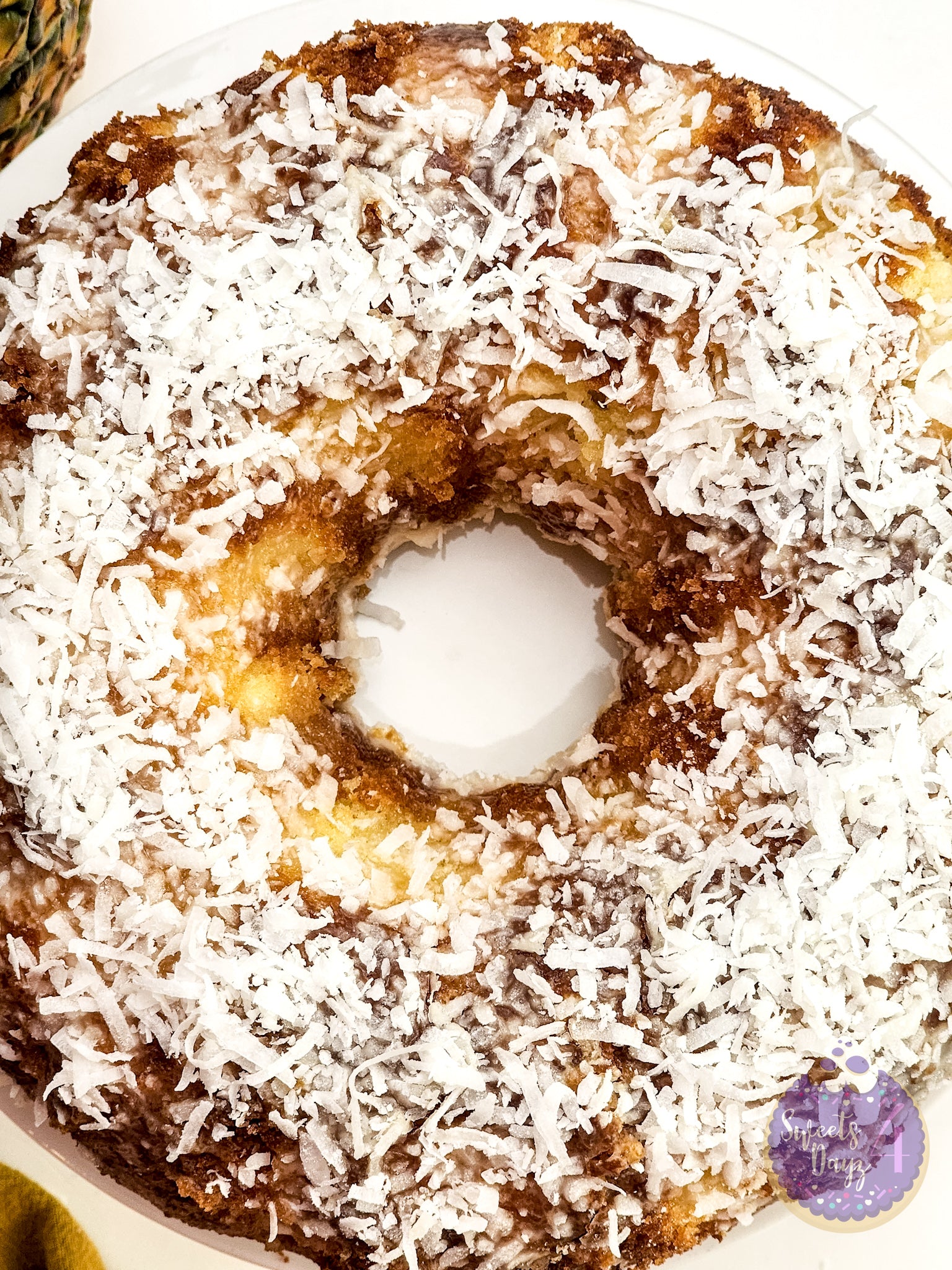 Coconut Pineapple Cake on White