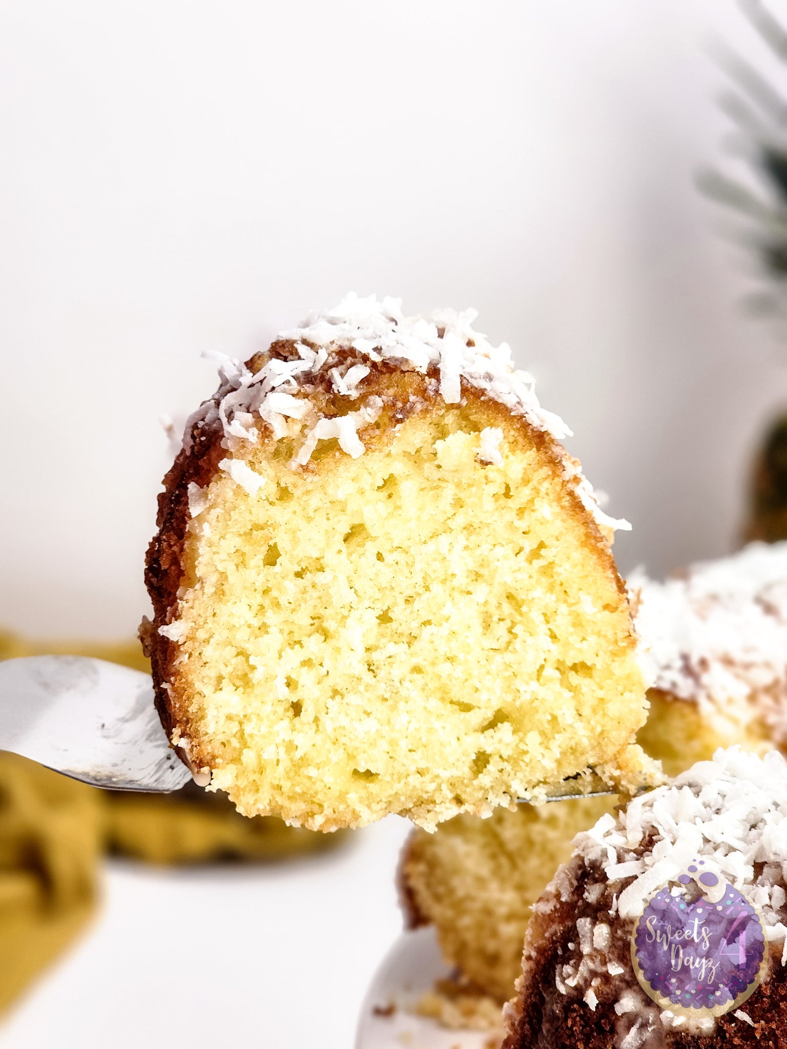 Coconut Pineapple Cake on White