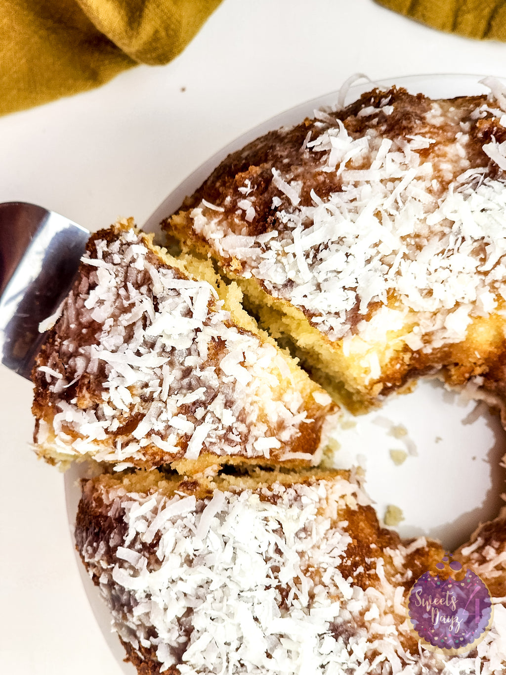 Coconut Pineapple Cake on White