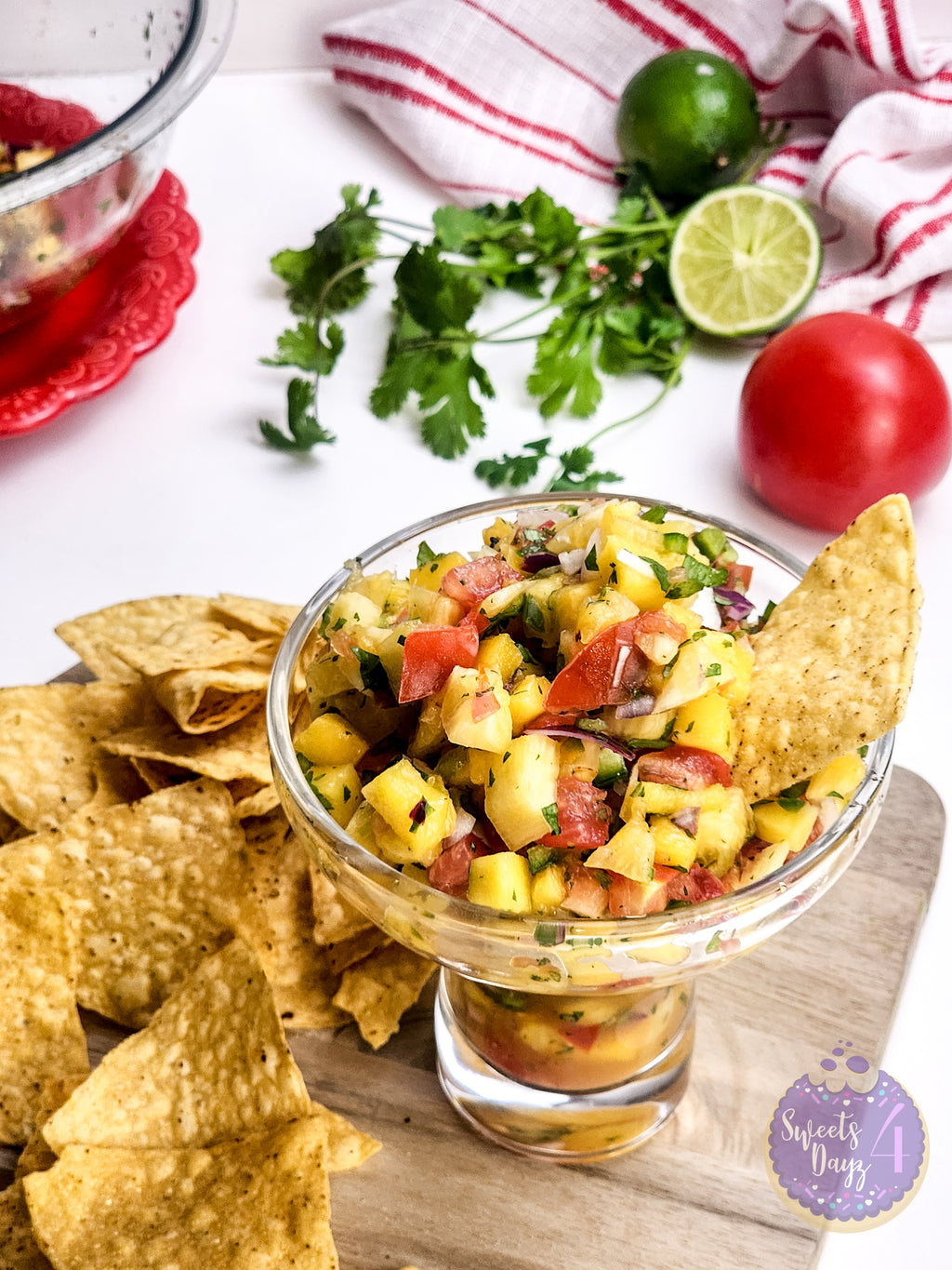 Mango Pineapple Salsa on White