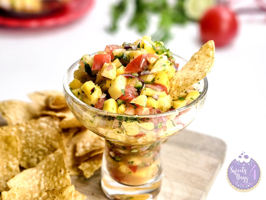 Mango Pineapple Salsa on White