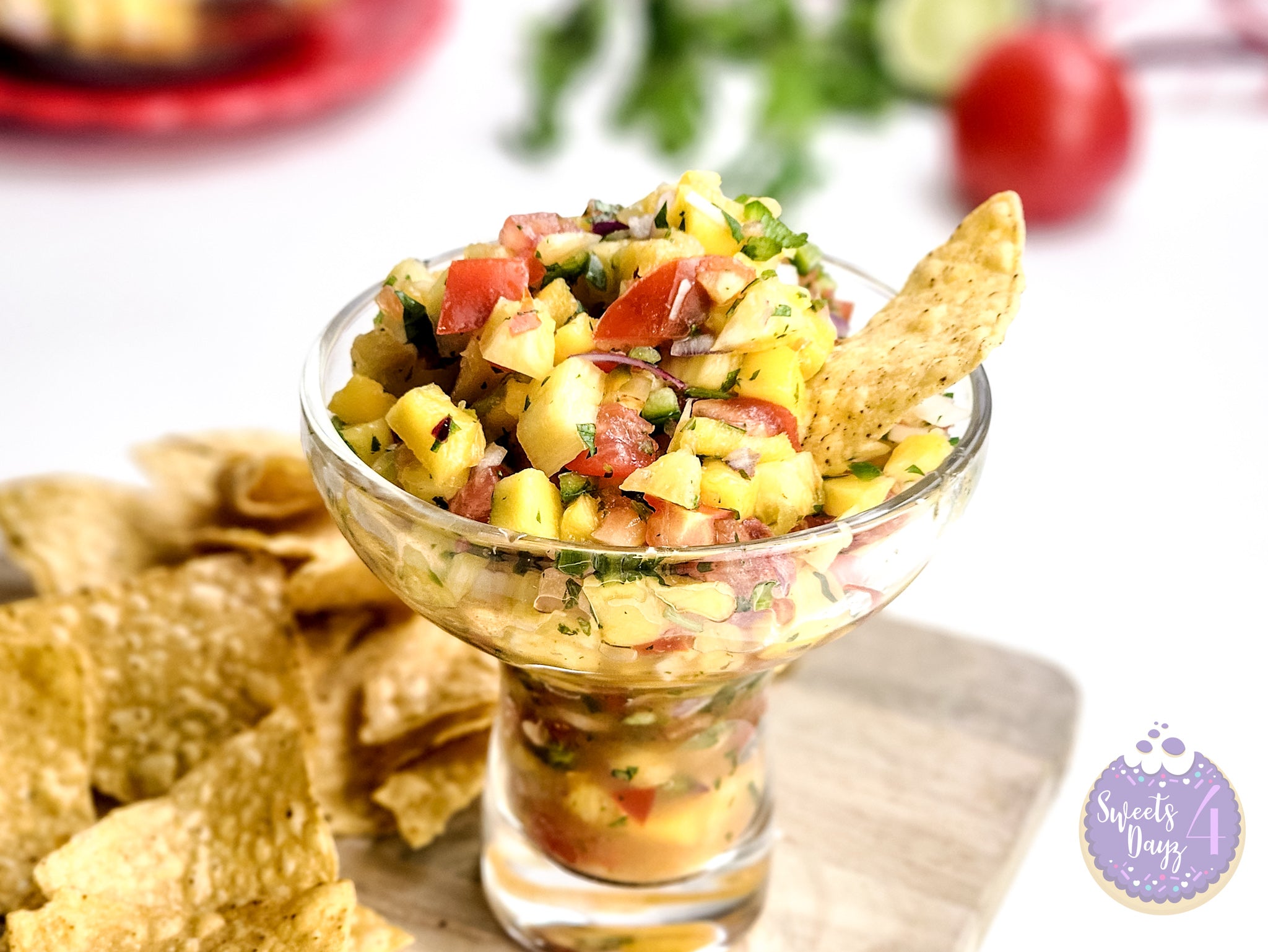 Mango Pineapple Salsa on White