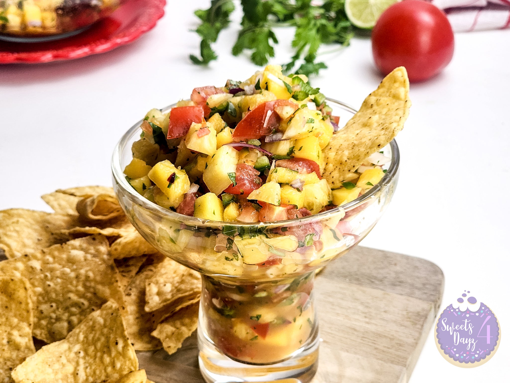 Mango Pineapple Salsa on White