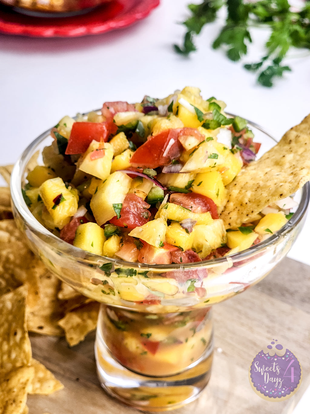 Mango Pineapple Salsa on White
