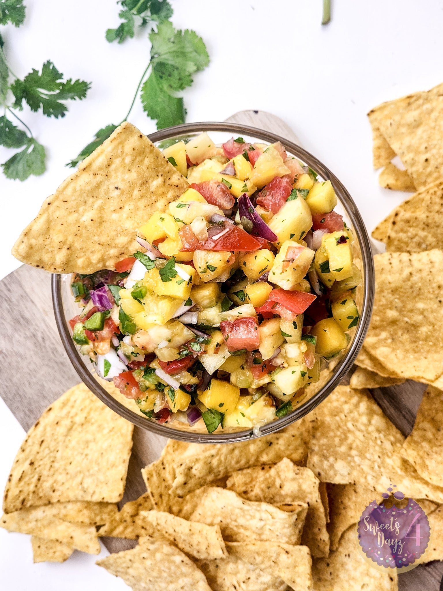 Mango Pineapple Salsa on White