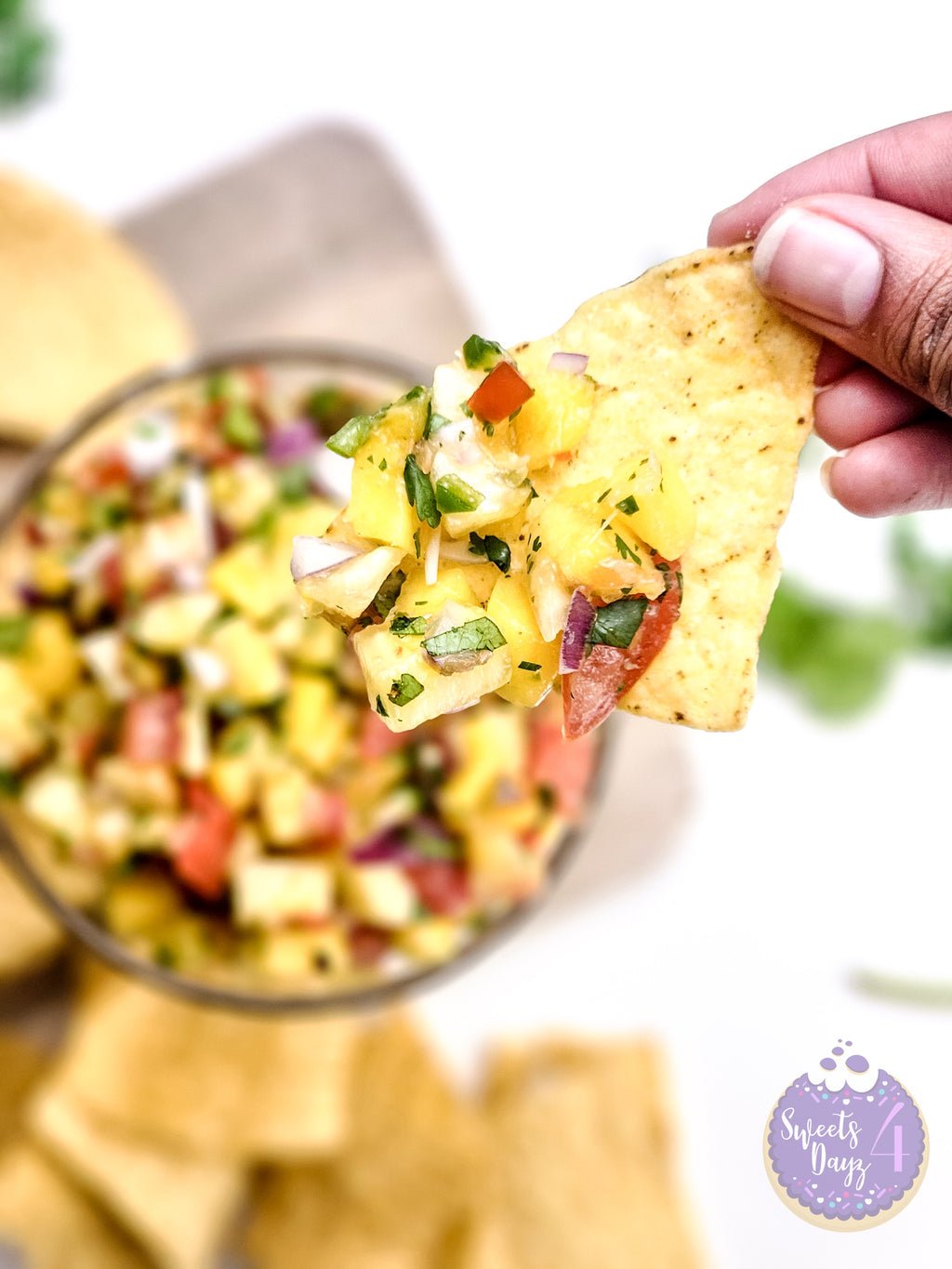 Mango Pineapple Salsa on White