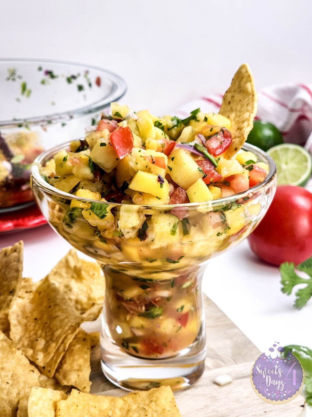 Mango Pineapple Salsa on White