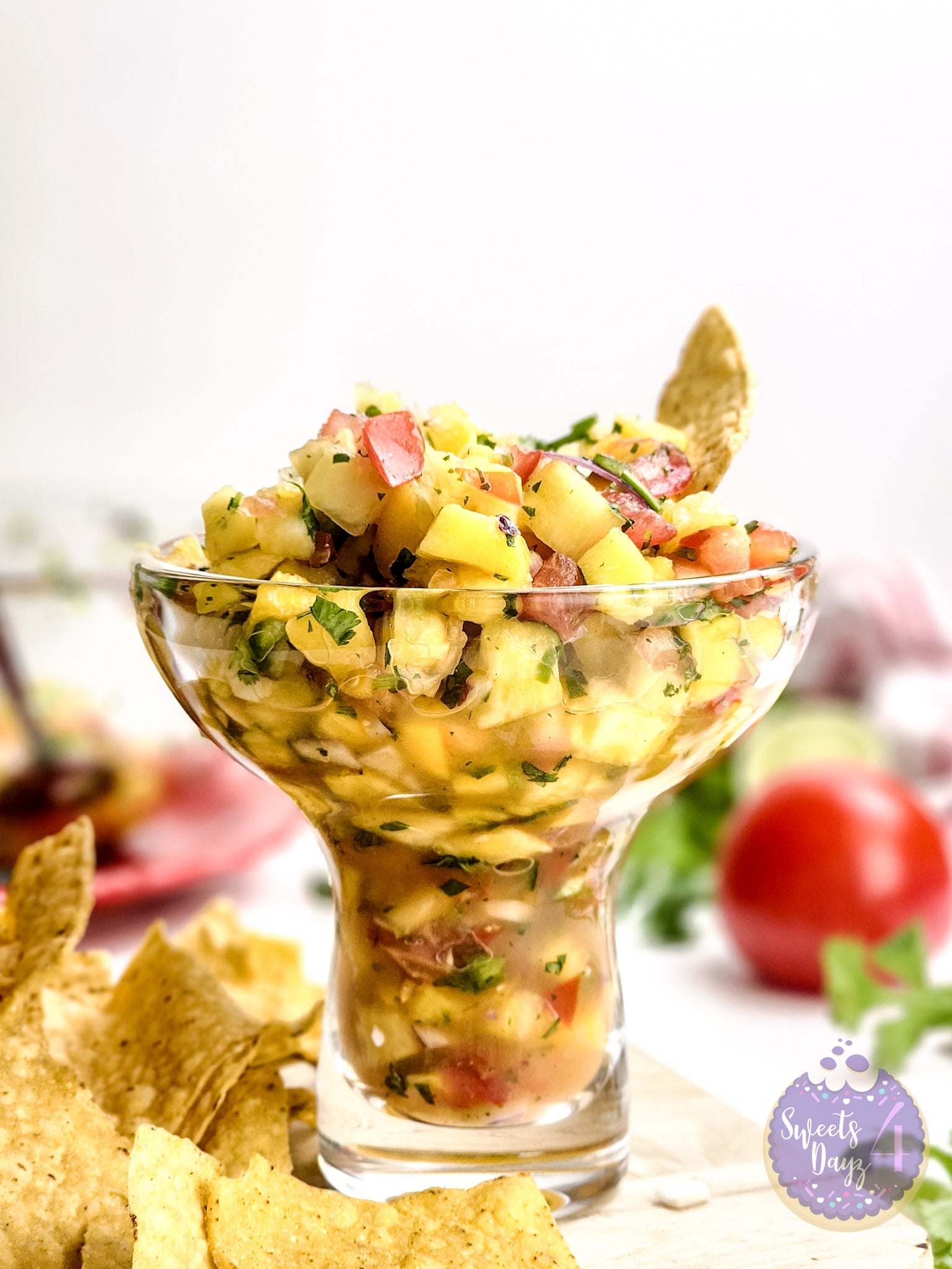 Mango Pineapple Salsa on White