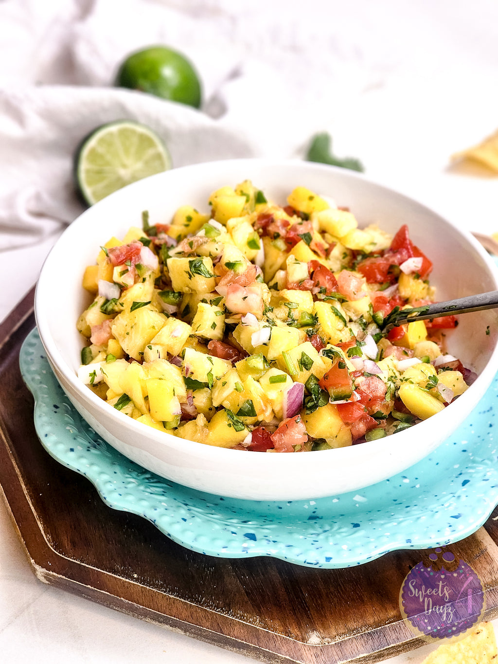 Mango Pineapple Salsa on Rhombus
