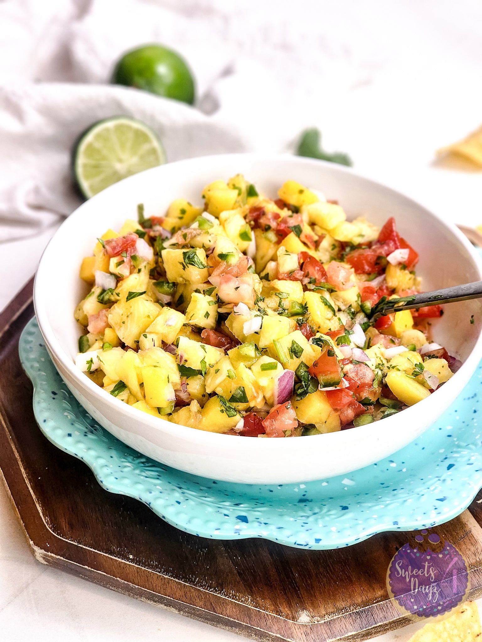 Mango Pineapple Salsa on Rhombus