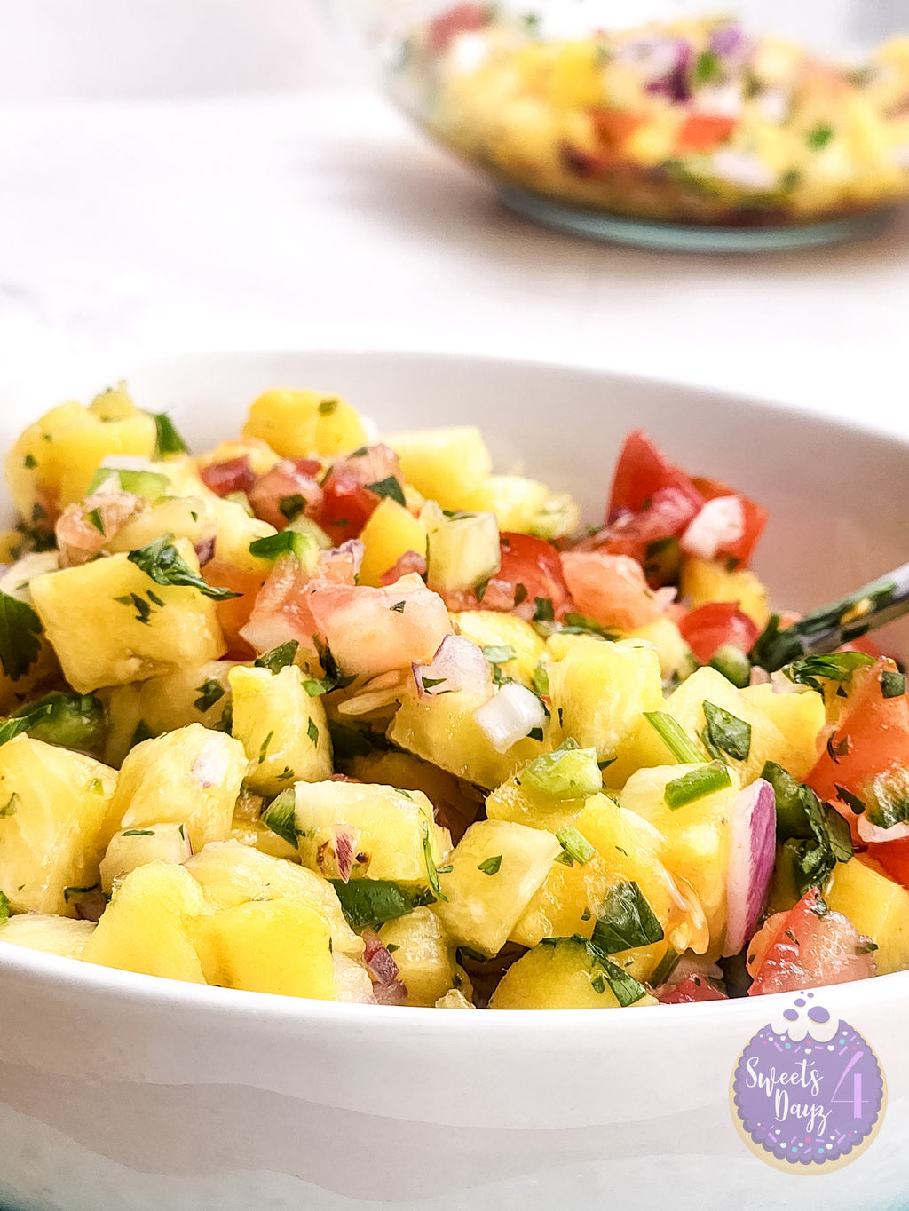 Mango Pineapple Salsa on Rhombus