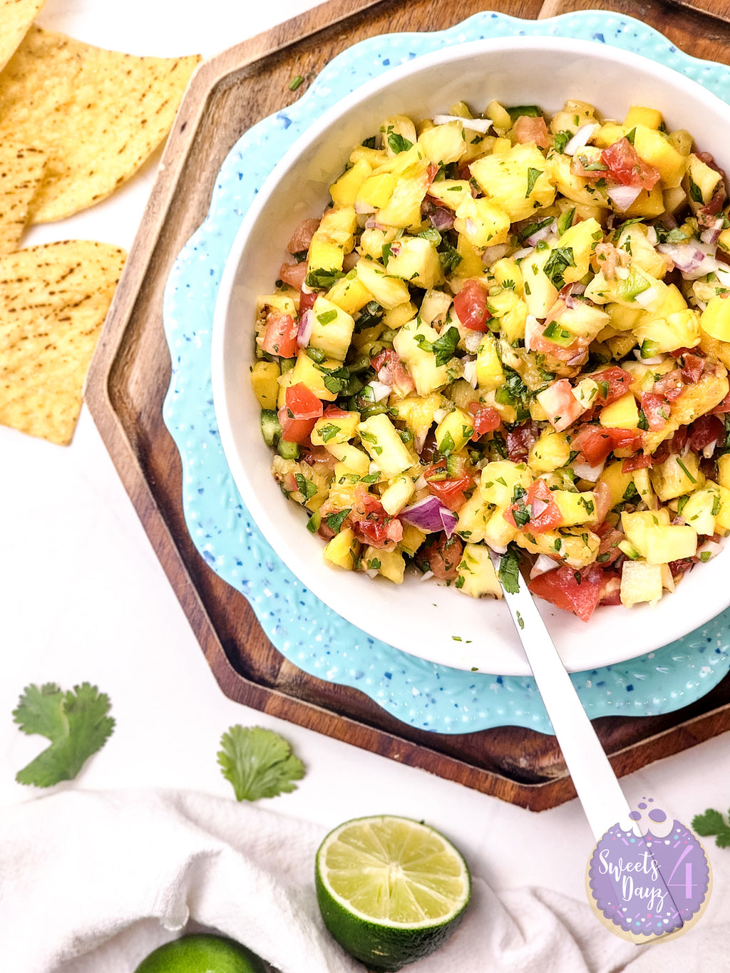 Mango Pineapple Salsa on Rhombus