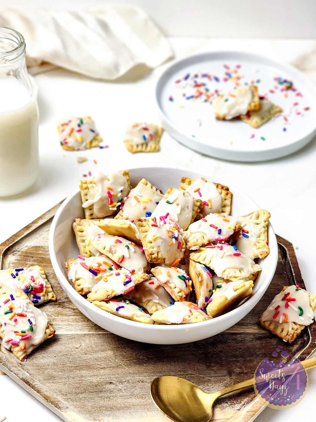 Mini Strawberry PopTarts on Gold Marble