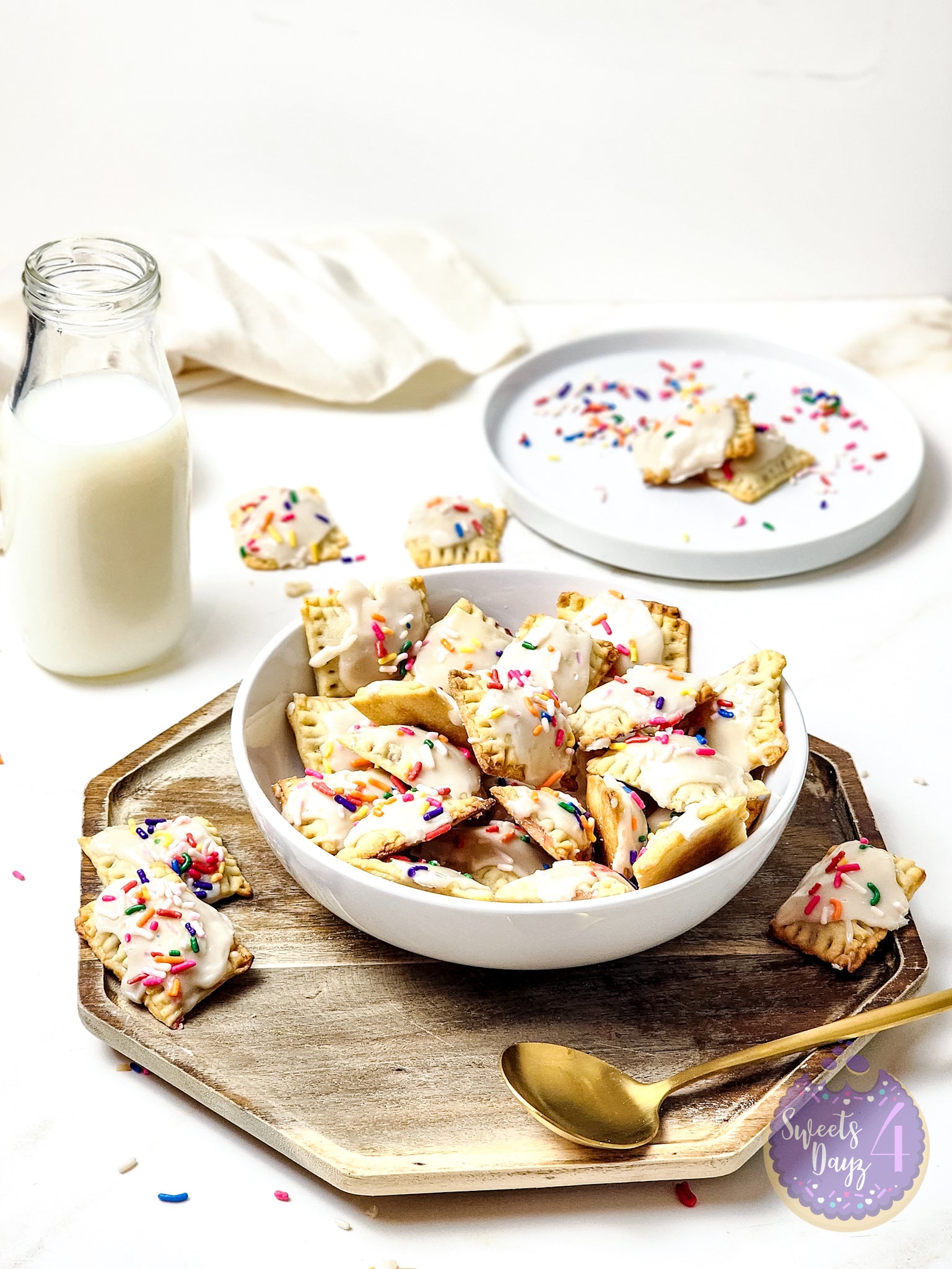 Mini Strawberry PopTarts on Gold Marble