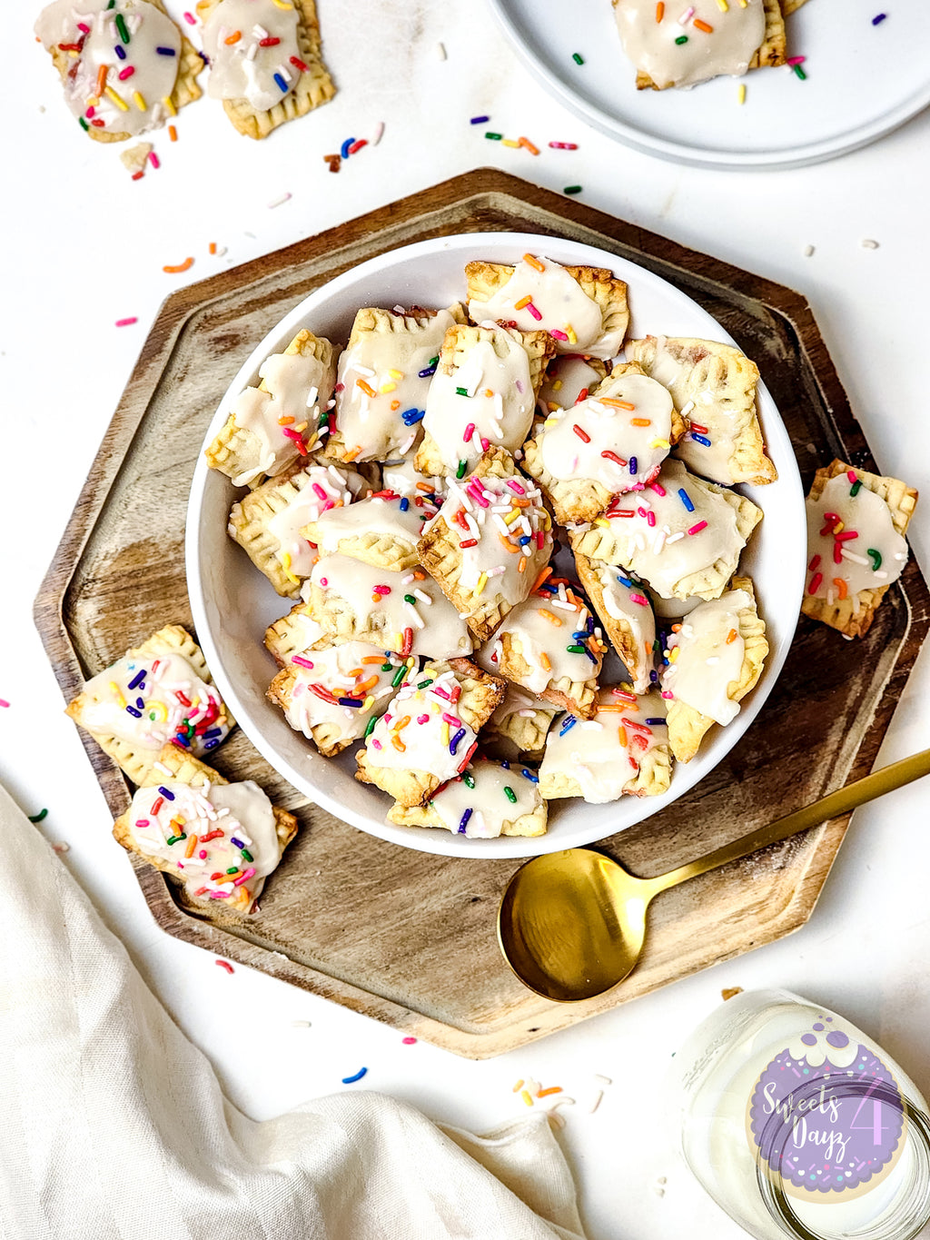 Mini Strawberry PopTarts on Gold Marble