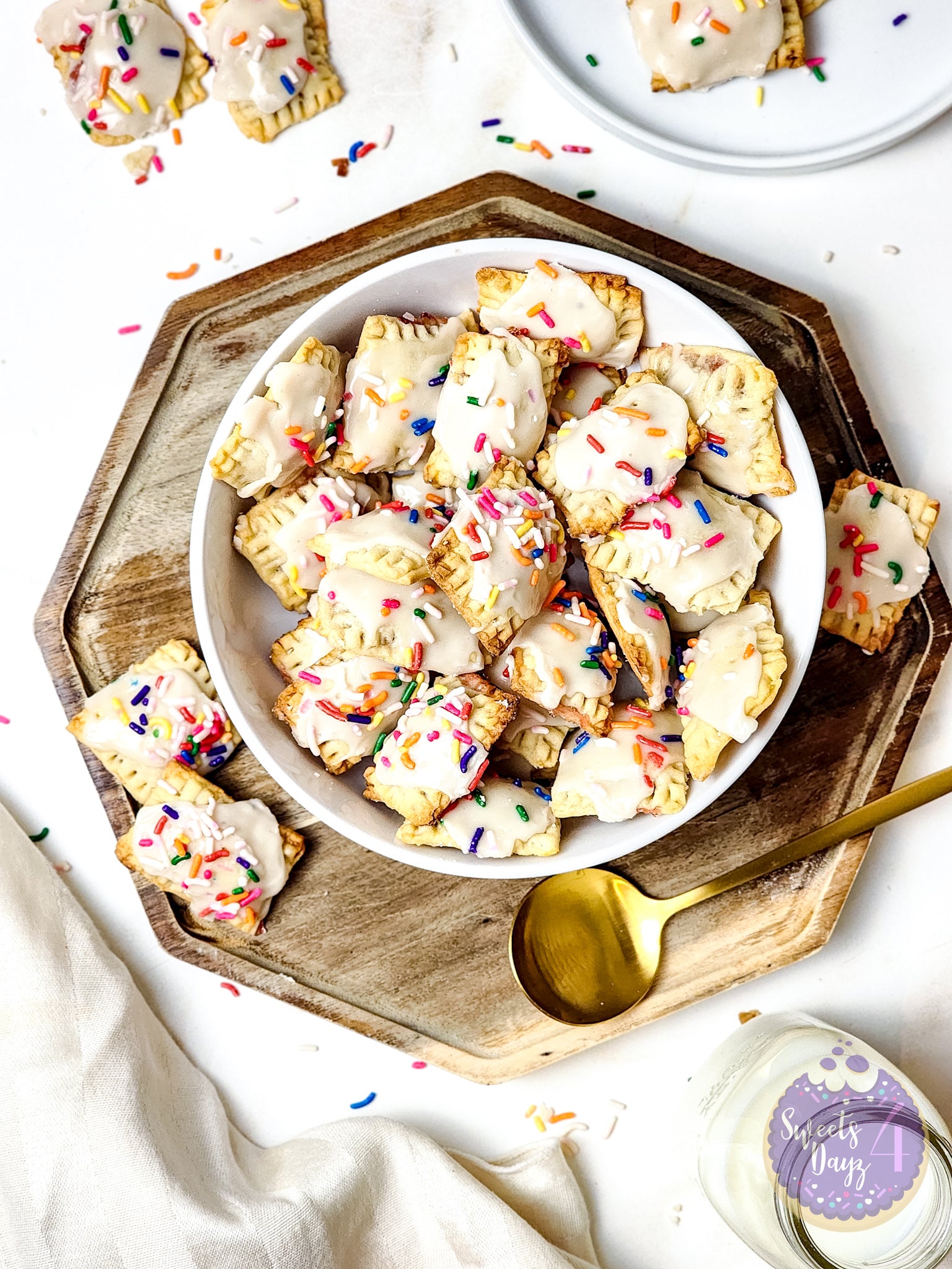 Mini Strawberry PopTarts on Gold Marble