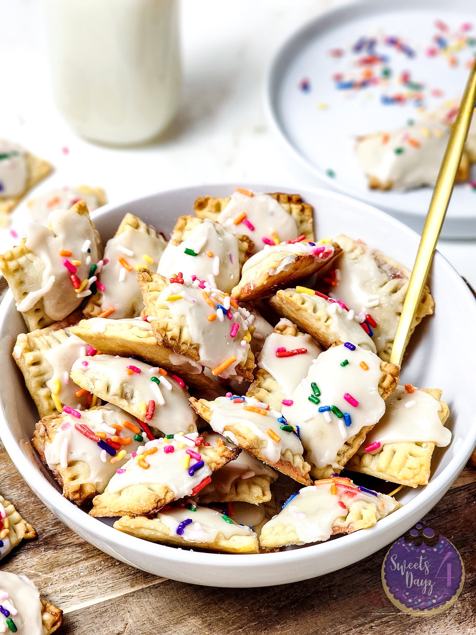Mini Strawberry PopTarts on Gold Marble