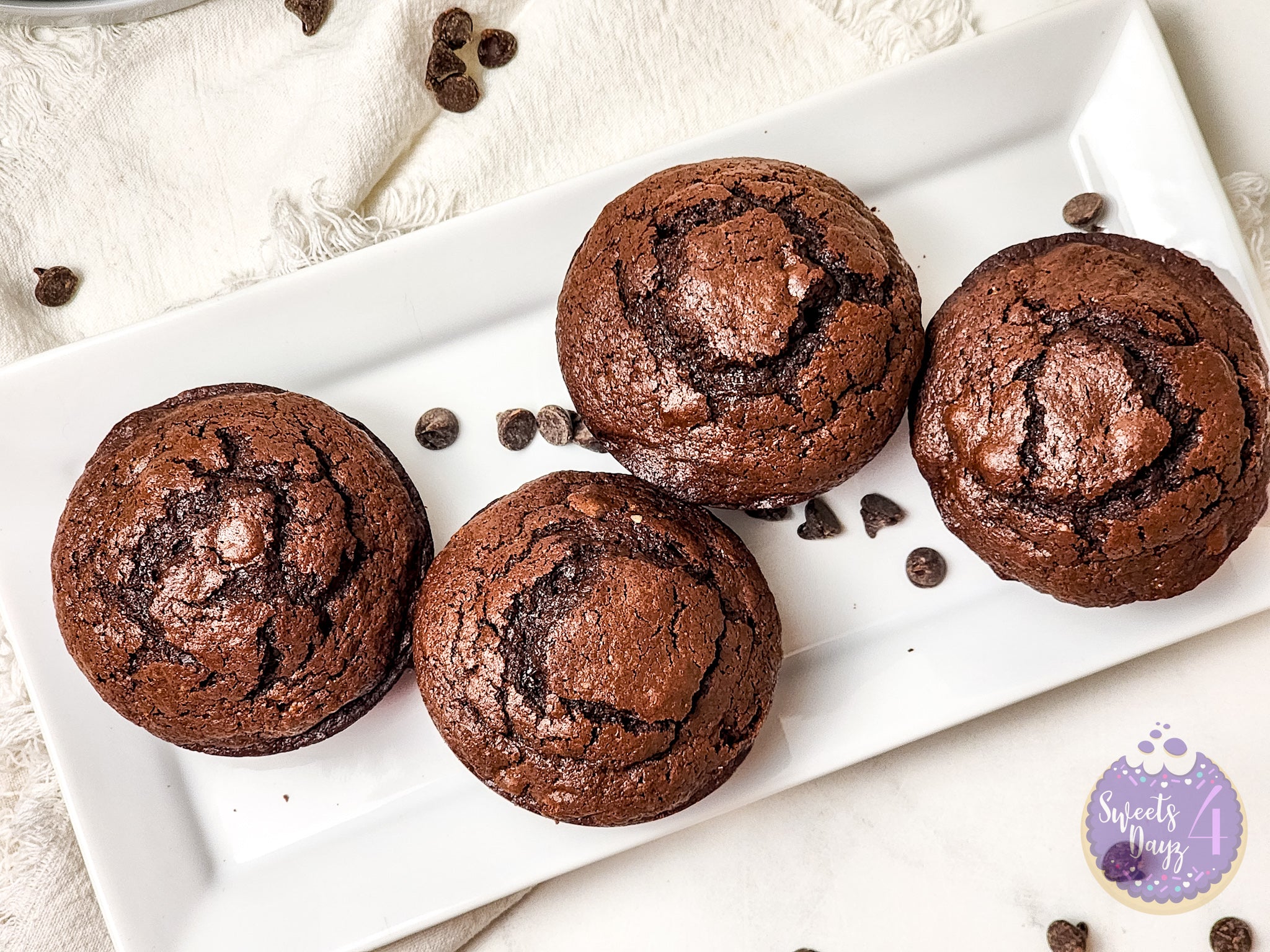 Brownie Muffins on Marble