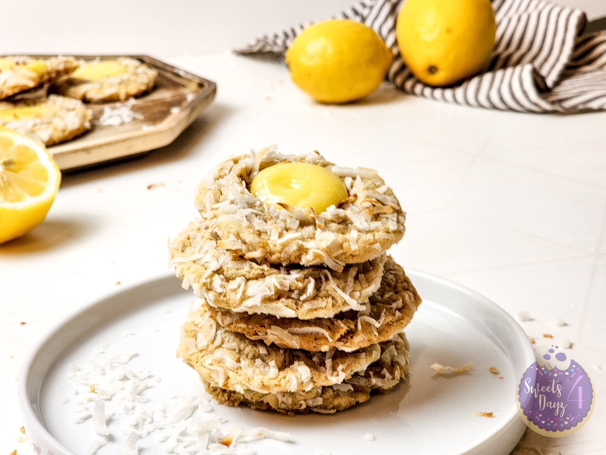 Coconut Lemon Curd Cookies on Rhombus