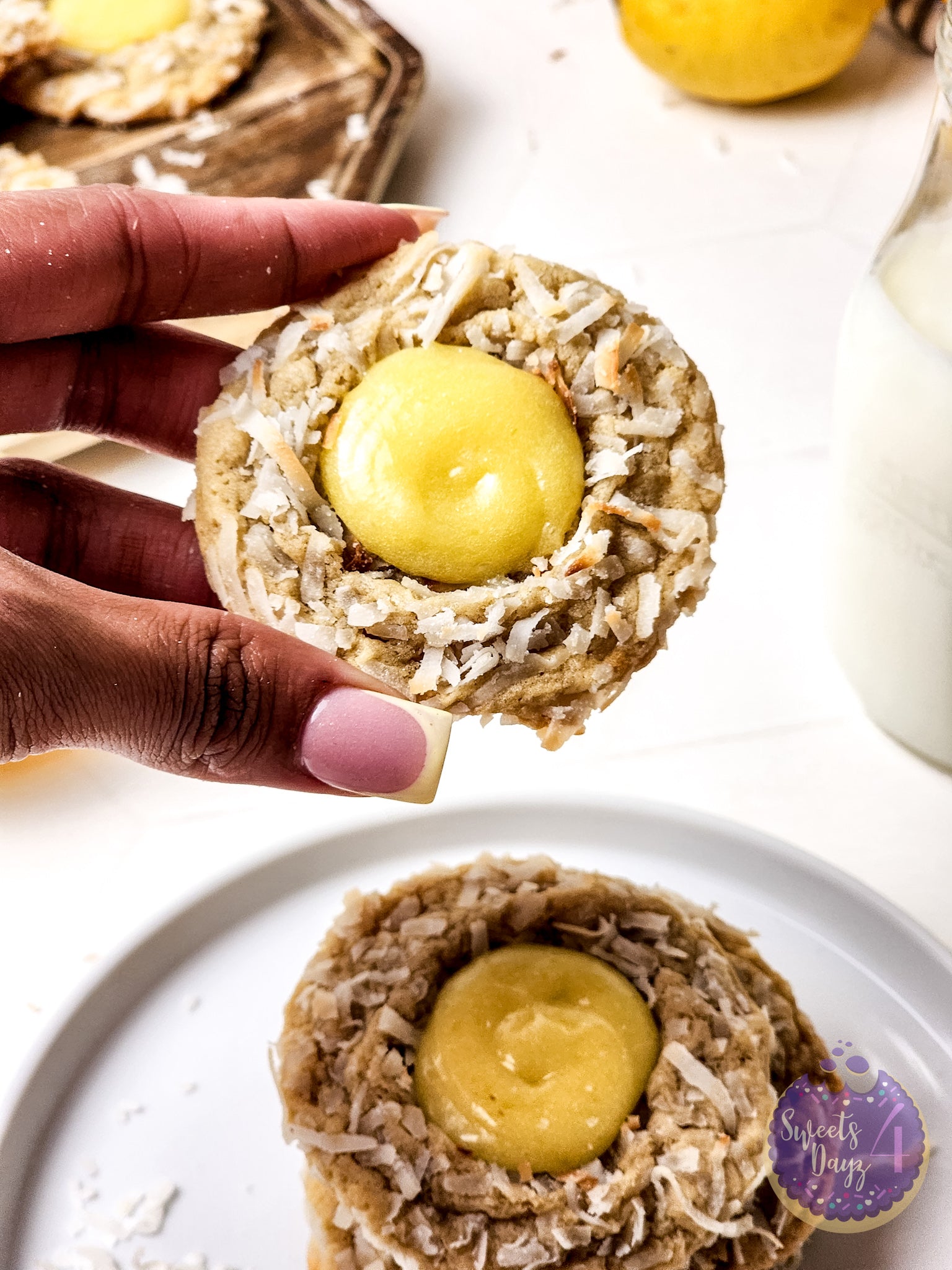 Coconut Lemon Curd Cookies on Rhombus