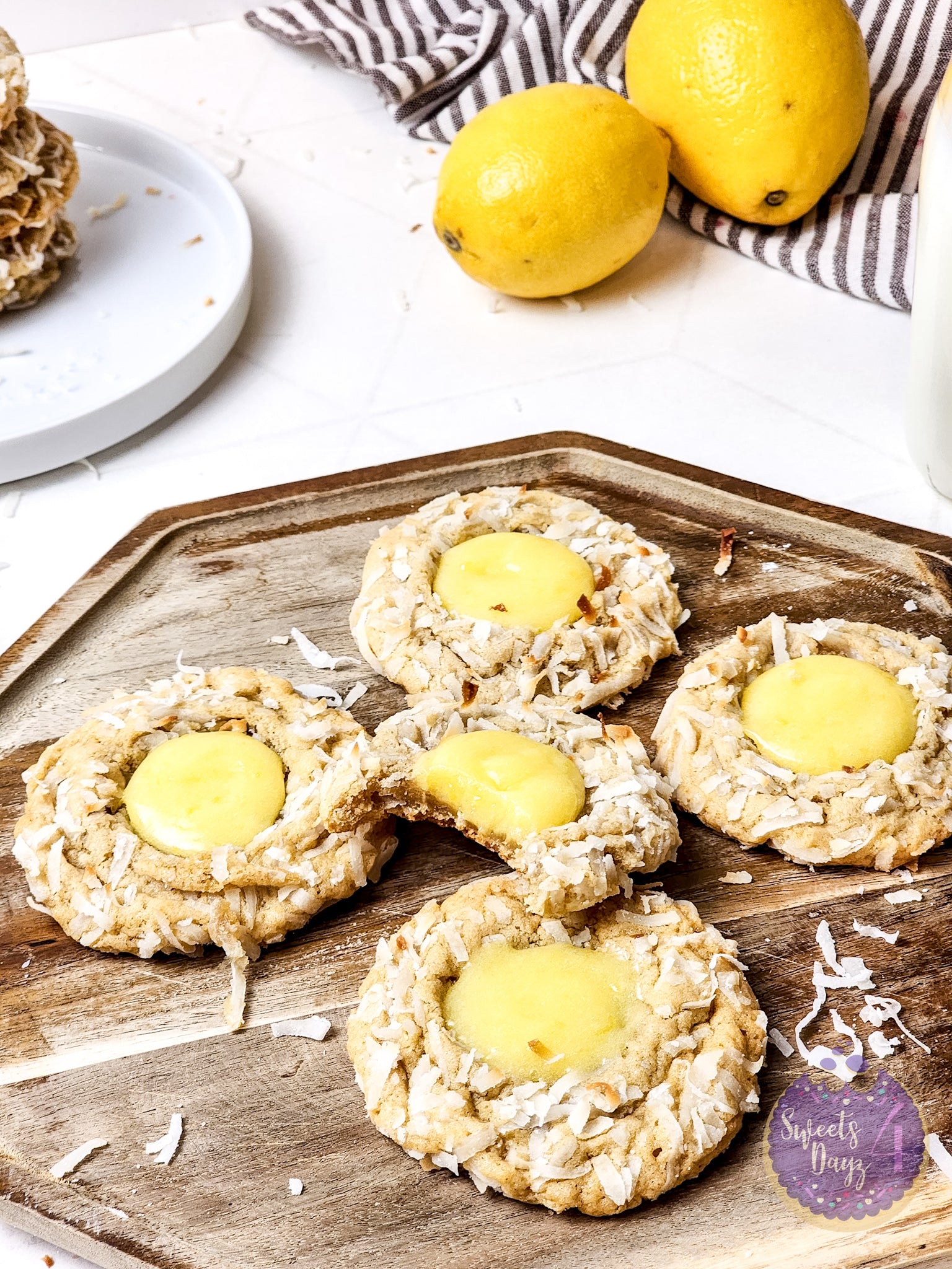 Coconut Lemon Curd Cookies on Rhombus