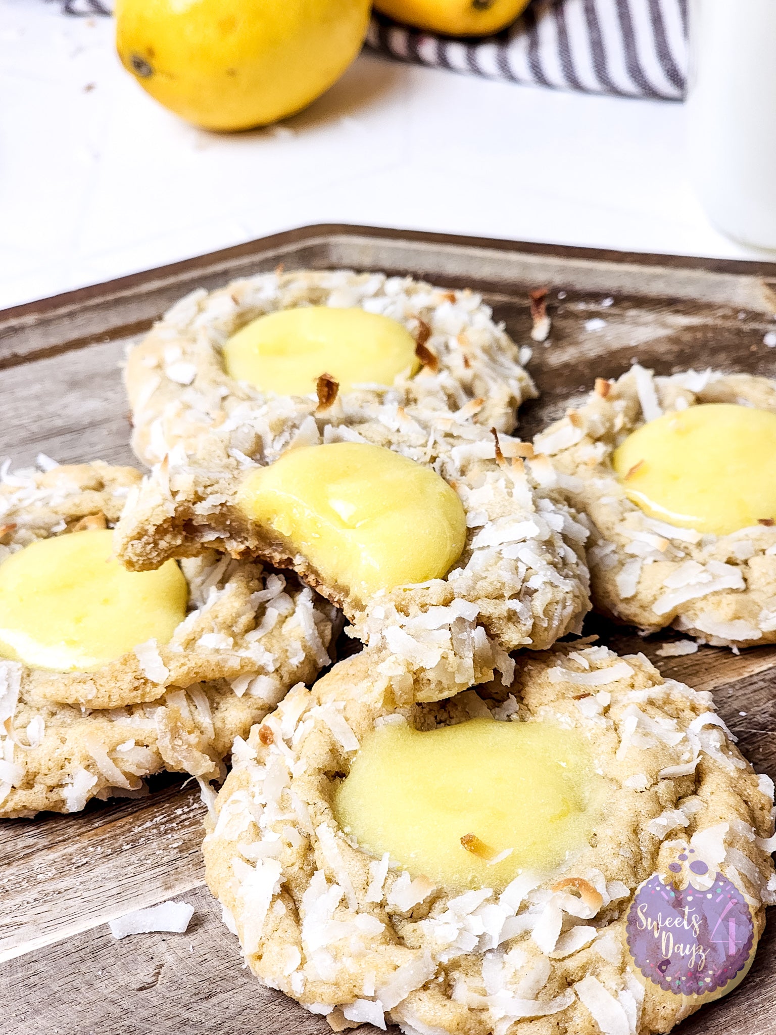 Coconut Lemon Curd Cookies on Rhombus